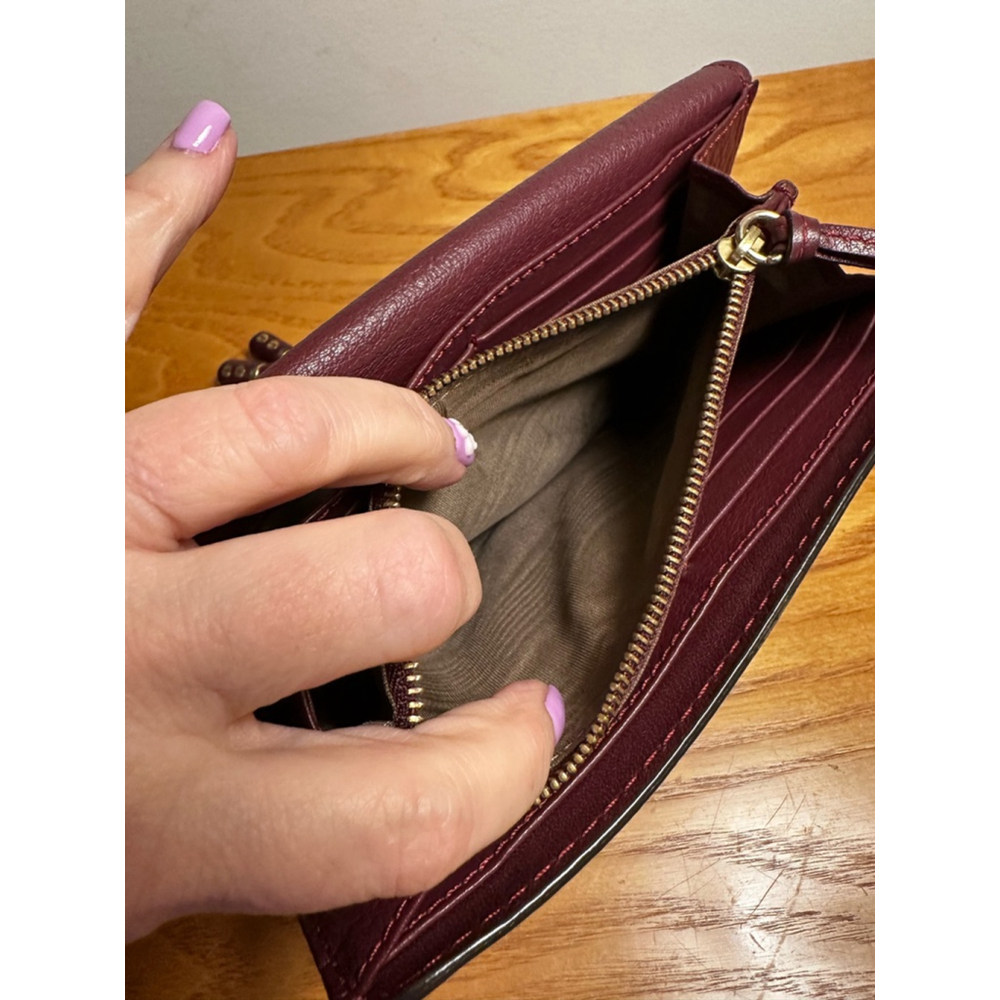Chloe Burgundy Leather Long Flap Wallet - Picture 13 of 14
